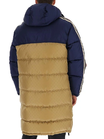 Shop Gucci Contrast Panelled Down Jacket In Multi
