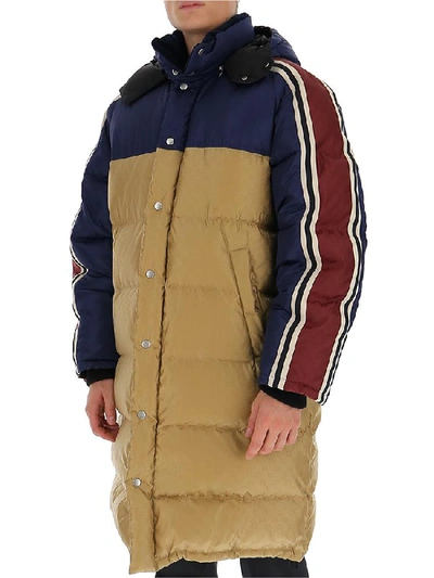 Shop Gucci Contrast Panelled Down Jacket In Multi