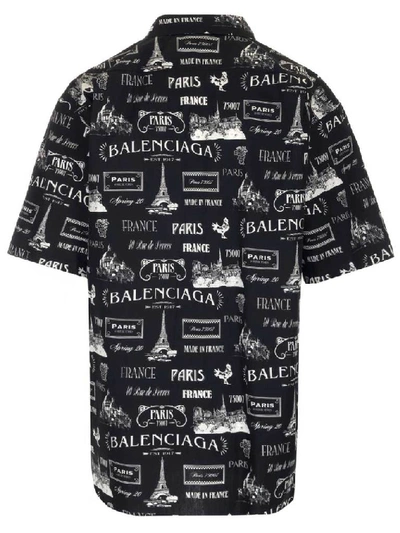 Shop Balenciaga Logo Printed Short Sleeved Shirt In Black