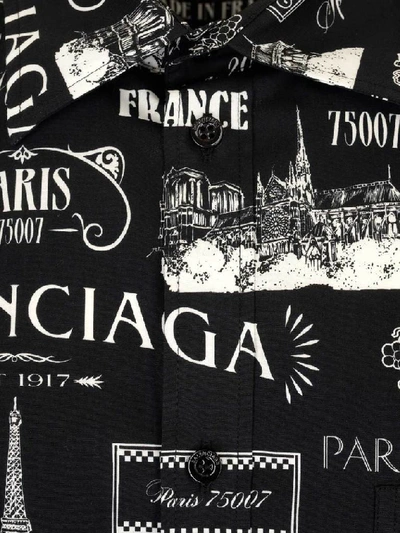 Shop Balenciaga Logo Printed Short Sleeved Shirt In Black