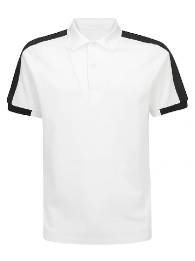 Shop Prada Logo Trim Polo Shirt In Multi