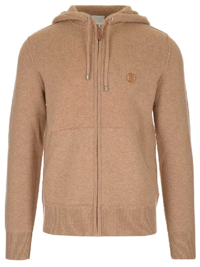 Shop Burberry Monogram Motif Hooded Jacket In Beige