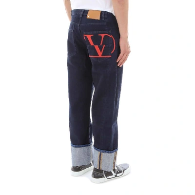 Shop Valentino Vlogo Jeans In Blue