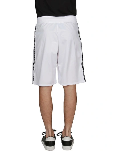 Shop Givenchy Side Logo Tape Shorts In White