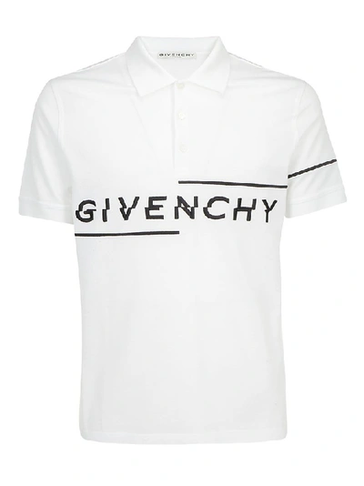 Shop Givenchy Logo Embroidered Polo Shirt In White