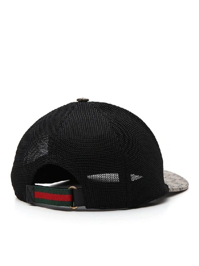 Shop Gucci Gg Supreme Tiger Cap In Dark Brown/black