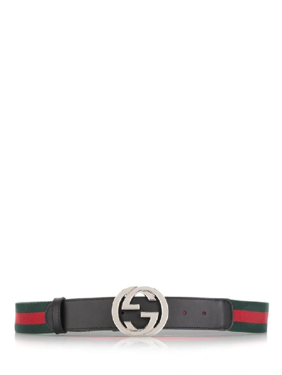 Shop Gucci Web Signature Buckle Belt In Multicolor