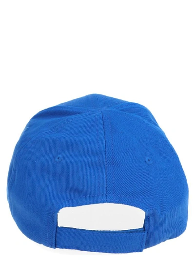 Shop Balenciaga Logo Embroidered Baseball Cap In Blue