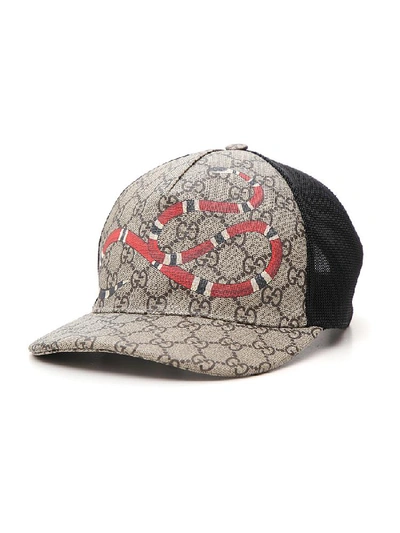 Shop Gucci Gg Supreme Snake Baseball Hat In Multi