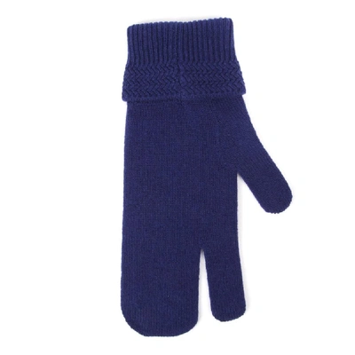 Shop Maison Margiela Three Finger Gloves In Blue
