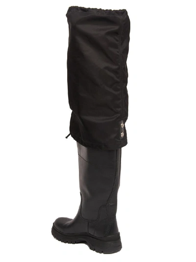 Shop Prada Gaiter Boots In Black