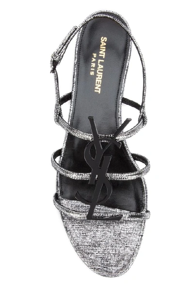Shop Saint Laurent Cassandra Sandals In Silver