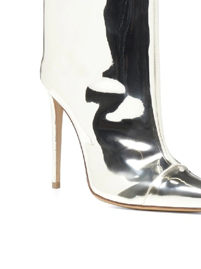 Shop Alexandre Vauthier Alex Mirror Effect Ankle Boots In Silver