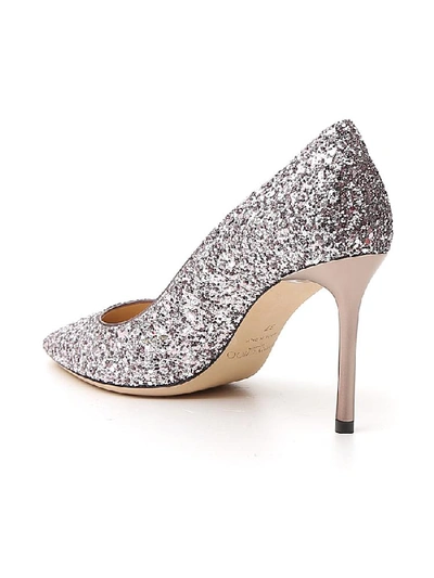 Shop Jimmy Choo Romy 85 Metallic Pumps In Purple