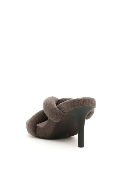 Shop Yeezy Knit Twist Sandals In Grey