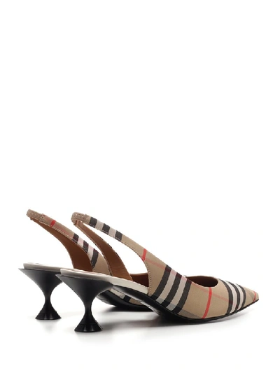 Shop Burberry Vintage Check Slingback Pumps In Multi