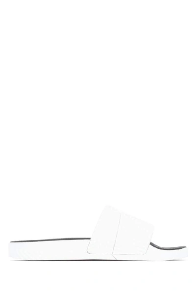 Shop Adidas Originals By Alexander Wang Adilette Slides In White