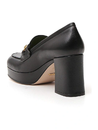 Shop Gucci Horsebit Block Heel Loafers In Black