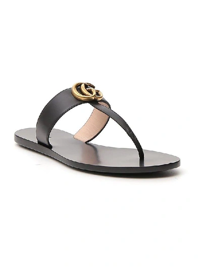 Shop Gucci Double G Sandals In Black