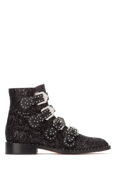 Shop Givenchy Glittered Ankle Boots In Black
