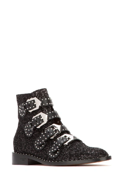 Shop Givenchy Glittered Ankle Boots In Black