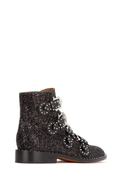 Shop Givenchy Glittered Ankle Boots In Black