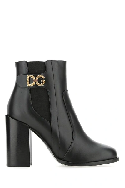 Shop Dolce & Gabbana Embellished Ankle Boots In Black