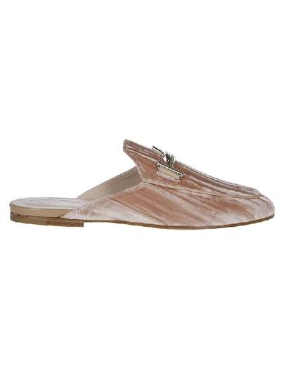 Shop Tod's Double T Mules In Pink