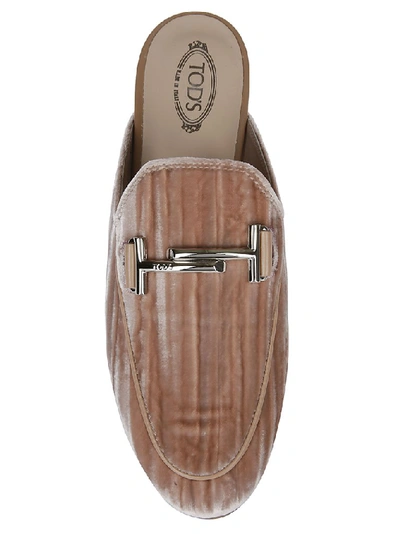Shop Tod's Double T Mules In Pink