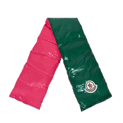 Shop Moncler Padded Logo Patch Scarf In Multi