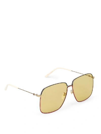 Shop Gucci Eyewear Squared Sunglasses In Multi