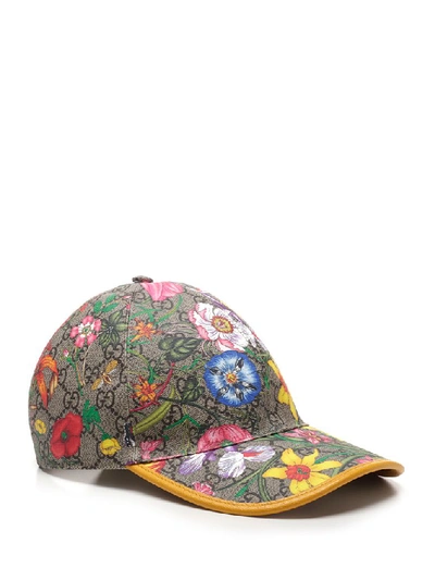 Shop Gucci Gg Flora Printed Baseball Cap In Multi