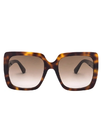 Shop Gucci Eyewear Square Frame Sunglasses In Brown