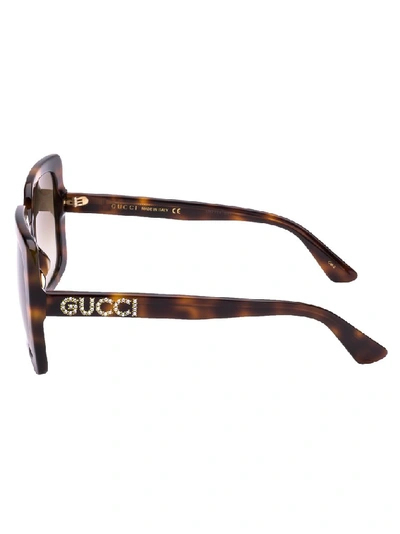 Shop Gucci Eyewear Square Frame Sunglasses In Brown