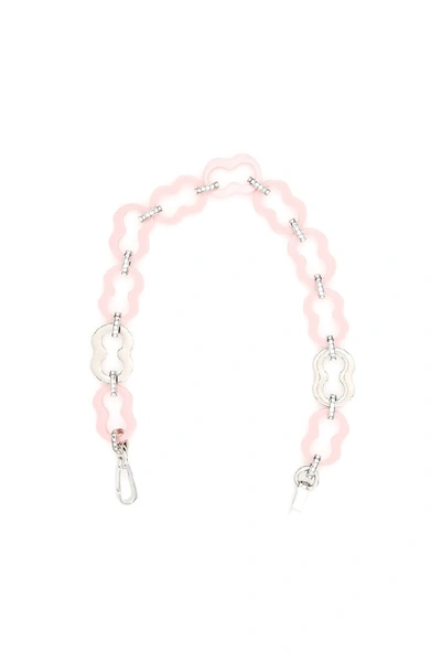 Shop Prada Embellished Chain Bag Strap In Pink