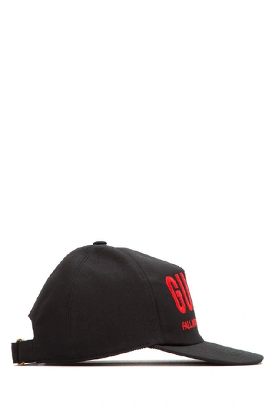 Shop Gucci Logo Baseball Cap In Black