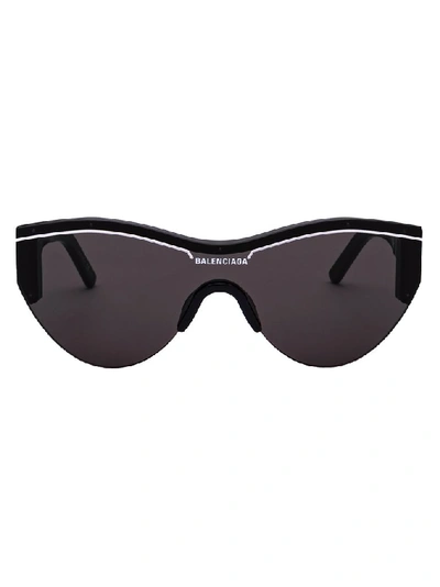 Shop Balenciaga Eyewear Logo Bike Sunglasses In Black