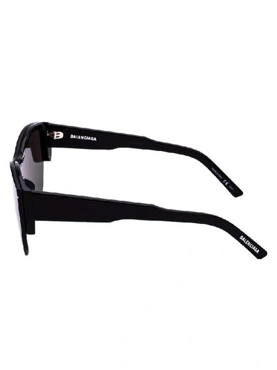 Shop Balenciaga Eyewear Logo Bike Sunglasses In Black