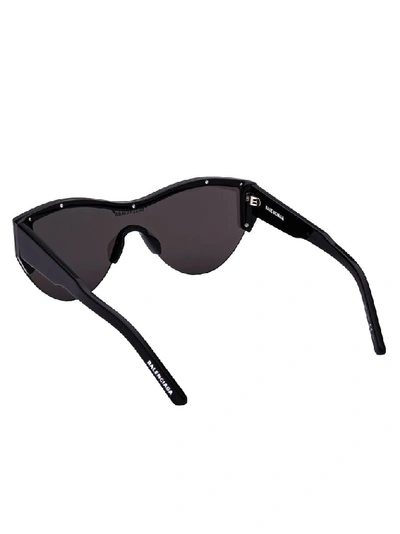 Shop Balenciaga Eyewear Logo Bike Sunglasses In Black