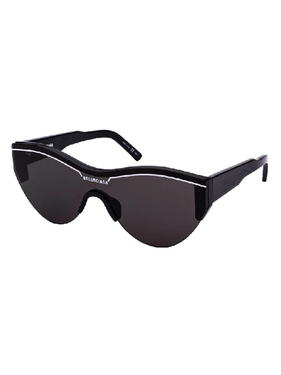 Shop Balenciaga Eyewear Logo Bike Sunglasses In Black