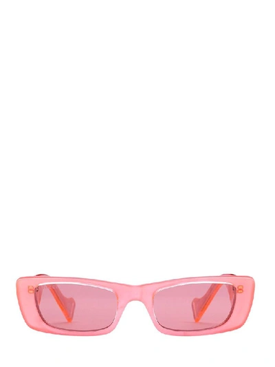 Shop Gucci Eyewear Rectangular Sunglasses In Pink