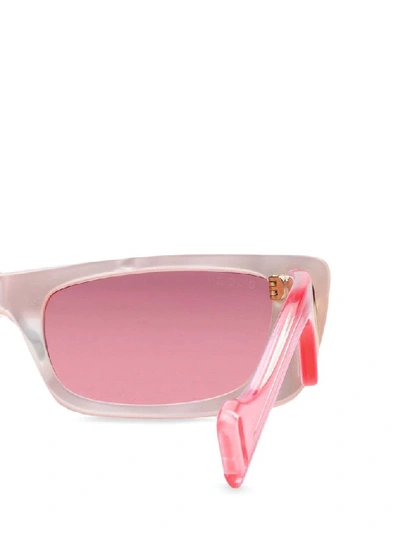 Shop Gucci Eyewear Rectangular Sunglasses In Pink