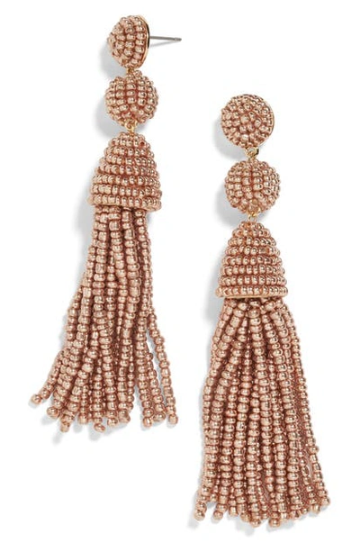 Shop Baublebar Granita Beaded Tassel Earrings In Rose Gold