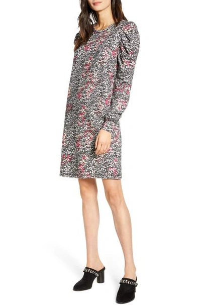 Shop Rebecca Minkoff Janine Long Sleeve Shift Dress In Fuchsia Multi