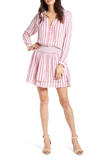 Shop Rails Jasmine Long Sleeve Dress In Carmine Stripe