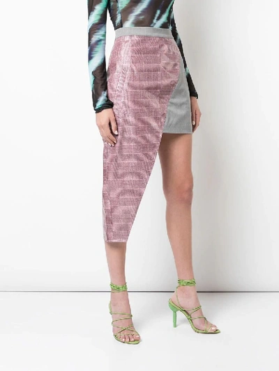 Shop Natasha Zinko Asymmetric Plaid Mini Skirt