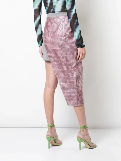 Shop Natasha Zinko Asymmetric Plaid Mini Skirt
