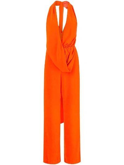 Shop Area Orange Halter Neck Jumpsuit