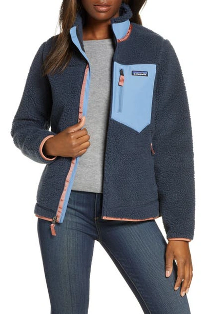 Shop Patagonia Classic Retro-x Fleece Jacket In Smdb Smolder Blue