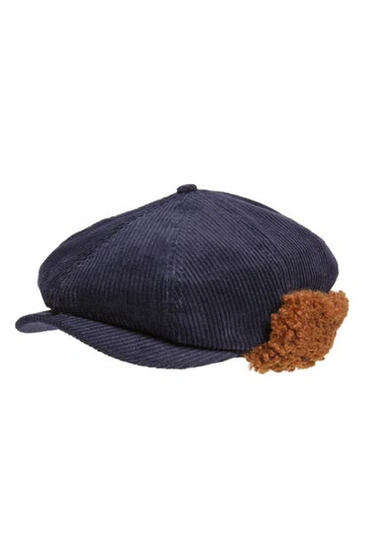 Shop Brixton Brood Earflap Driving Cap In Washed Navy